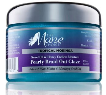 The Mane Choice Tropical Moringa Sweet Oil & Honey Endless Moisture Braid-Out Hair Glaze, Twist & Braid Cream Gel w/Flexible Hold for Hair Definition & Strength, Helps Reduce Frizz & Breakage, 12 Oz