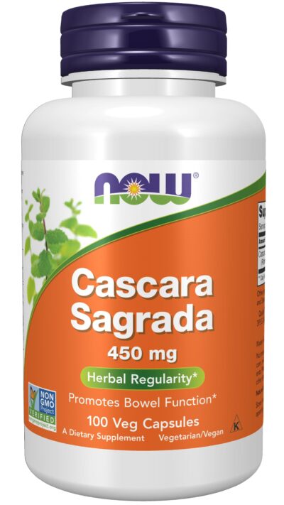 NOW Supplements, Cascara Sagrada (Rhamnus purshiana) 450 mg, Herbal Regularity*, 100 Veg Capsules