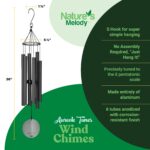 Nature?s Melody Aureole Tunes Wind Chimes ? Outdoor Windchime with 6 Tubes Tuned to E Pentatonic Scale, 100% Rustproof Aluminum, Powder Finish & S Hook Hanger for Sympathy, Memorial Gift or Zen Garden - Image 6