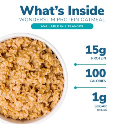 Wonderslim Instant Protein Oatmeal, Apple & Cinnamon, Gluten Free, Low Carb (7ct) - Image 4