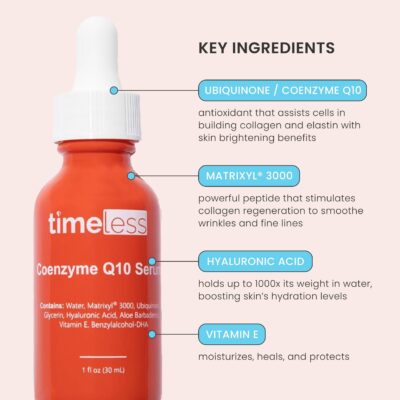 Timeless Skin Care Coenzyme Q10 Serum - Skin Care Serum for Smoothing Skin - Fragrance-Free Coenzyme Q10 Serum with Hyaluronic Acid - Antioxidant Serum for Skin Care - 4 oz - Image 4