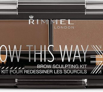 Rimmel Brow This Way Sculpting Kit, Medium Brown, Powder 0.04 Ounce, Wax 0.03 Ounce