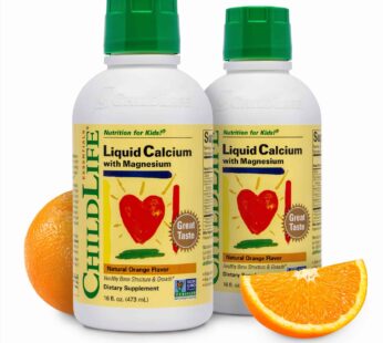ChildLife Essentials Liquid Calcium Magnesium Supplement – Supports Healthy Bone Growth for Children, Contains Vitamin D3 & Zinc, All-Natural – Natural Orange Flavor, 16 Fl Oz Bottle (Pack of 2)