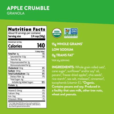 Love Crunch Organic Apple Chia Crumble Granola, 11.5 Ounce (Pack of 6), Non-GMO, Fair Trade, by Nature's Path - Image 5