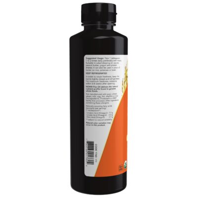 NOW Supplements, Certified Organic Flax Seed Oil Liquid, Cold-Pressed and Unrefined, 12-Ounce - Image 3
