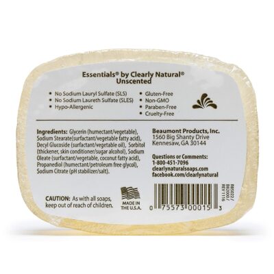 Essentials by Clearly Natural Glycerin Bar Soap, Unscented, 4 Ounce (Pack of 12) - Image 2