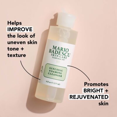 Mario Badescu Glycolic Foaming Cleanser for All Skin Types| Exfoliating Face Wash with Glycolic Acid & Aloe Vera| Visibly Evens Skin Tone & Texture | 6 Fl Oz (Pack of 1) - Image 4