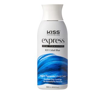 Kiss Express Semi-Permanent Hair Color 100mL (3.5 US fl.oz) (1 Count, Cobalt Blue)