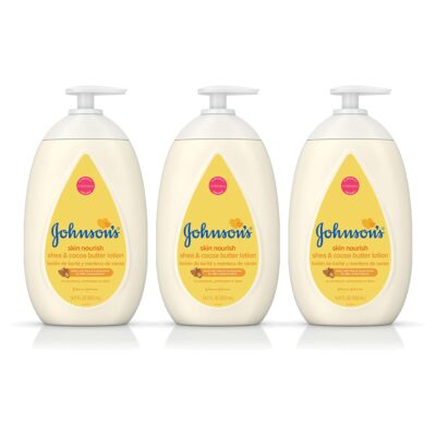 Johnson's Baby Moisturizing Dry Skin Lotion with Shea, Cocoa Butter, 16.9 fl Oz (Pack of 3)
