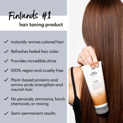 FOUR REASONS Toffee Toning Treatment - Color Depositing Conditioner for Color-Treated Hair - Semi Permanent Hair Toner, Vegan and Cruelty-Free (27 Shades), 6.76 fl oz - Image 5