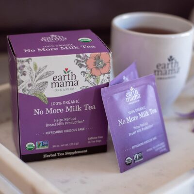 Earth Mama No More Milk Tea | Organic Herbal Tea Bags to Reduce Breast Milk Production, Stop Breastfeeding, & Wean Lactation Naturally, Postpartum Essentials, Hibiscus & Sage Decaf Tea (16-Count, 2PK) - Image 9