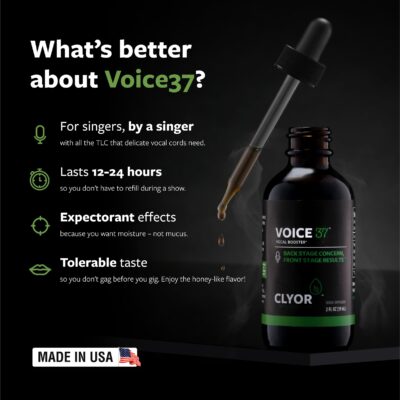 CLYOR Voice37- All Natural Voice Remedy for Singers - Boosts Your Voice - Soothes and Relieve Hoarseness - Lubricates Vocal Cords - Removes Mucus - Enhances Your Singing and Speaking - 2 oz - Image 3