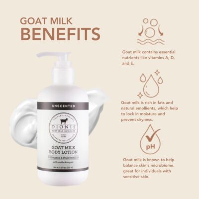Dionis - Goat Milk Skincare Scented Lotion (8.5 oz) - Made in the USA - Cruelty-free and Paraben-free (Unscented) - Image 2