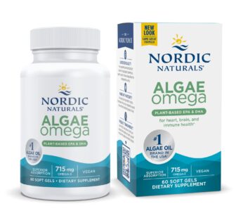 Nordic Naturals Algae Omega – 60 Soft Gels – 715 mg Omega-3 – Certified Vegan Algae Oil – Plant-Based EPA & DHA – Heart, Eye, Immune & Brain Health – Non-GMO – 30 Servings