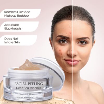 Vivo Per Lei Facial Peeling Gel - Face Peel Containing Dead Sea Minerals and Nut Shell Powder - Exfoliating Gel And Blackhead Remover (Pack of 2) Includes 2 Travel Facial Peel tubes - Image 8