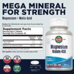 KAL Magnesium Malate 400mg, Chelated Magnesium Supplement with Malic Acid, Healthy Energy & Muscle Function Support, Enhanced Absorption, Vegan, Non-GMO, 45 Servings, 90 Veg Tabs - Image 2