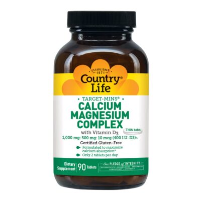 Country Life - Target-Mins Calcium Magnesium Complex with Vitamin D3-90 Tablets