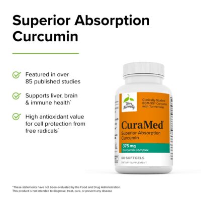 Terry Naturally CuraMed 375 mg Curcumin Complex - 60 Softgels - Superior Absorption BCM-95 - Non-GMO, Gluten-Free, Halal - 60 Servings - Image 4