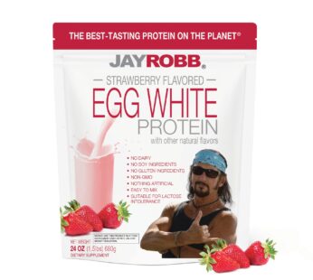 Jay Robb Strawberry Egg White Protein Powder, Low Carb, Keto, Vegetarian, Gluten Free, Lactose Free, No Sugar Added, No Fat, No Soy, Nothing Artificial, Non-GMO, Best-Tasting, (24 oz, Strawberry)