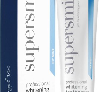 Supersmile Professional Teeth Whitening Toothpaste with Fluoride – Clinically Proven to Remove Stains & Whiten Teeth Up to 6 Shades – Enamel Strengthening – No Sensitivity (Icy Mint, 4.2 Oz)