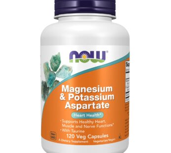 NOW Supplements, Magnesium & Potassium Aspartate with Taurine, Heart Health*, 120 Veg Capsules