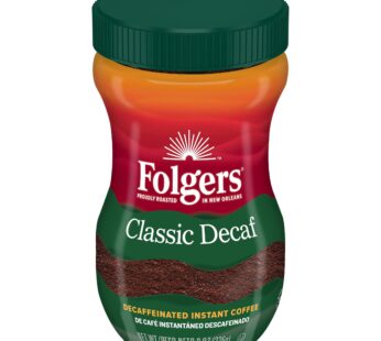 Folgers Classic Decaf Instant Coffee, 8 Ounce