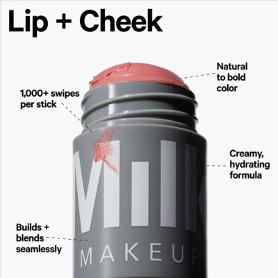 Milk Makeup Lip + Cheek, Perk (Coral Shimmer) - 0.21 fl oz - Cream Blush & Lip Color - Buildable & Blendable - 1,000+ Swipes Per Stick - Non-Comedogenic - Vegan, Cruelty Free - Image 5