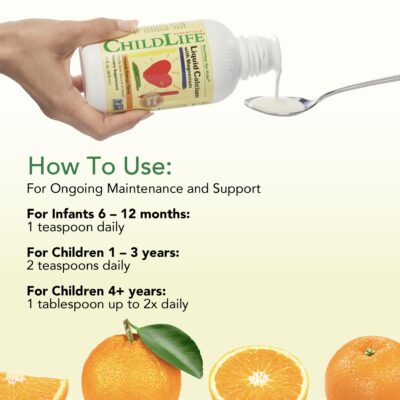 ChildLife Essentials Liquid Calcium Magnesium Supplement - Supports Healthy Bone Growth for Children, Contains Vitamin D3 & Zinc, All-Natural - Natural Orange Flavor, 16 Fl Oz Bottle (Pack of 2) - Image 7
