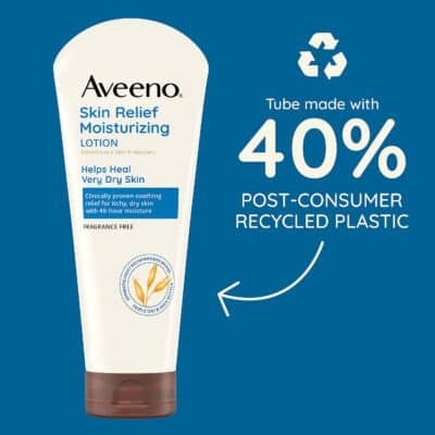 Aveeno Skin Relief 24-Hour Moisturizing Lotion for Sensitive Skin with Natural Shea Butter & Triple Oat Complex, Unscented Therapeutic Lotion for Extra Dry, Itchy Skin, 8 fl. oz - Image 4