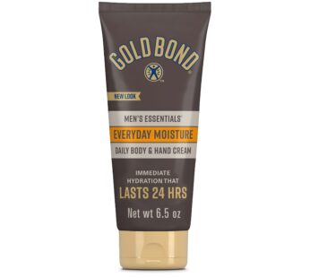 Gold Bond Men’s Essentials Everyday Moisture Daily Body & Hand Cream, 6.5 oz., With Vitamin C