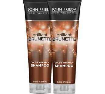 John Frieda Brilliant Brunette Shampoo, Multi-Tone Color Protecting Shampoo, Helps Unlock Vibrant Color, 8.45 Ounce (2 Pack)