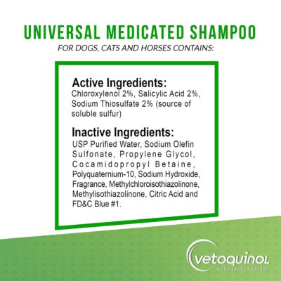 Vetoquinol Universal Medicated Shampoo for Dogs, Cats and Horses, 16oz - Image 3