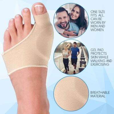 Bunion Correctors for Women and Men Relief for Big Toe Separator Gel Cushion Brace Splint Protector Support Hallux Valgus Hammer Toe Pain Inflammation Bunion Guard Shield Unisex to Align Bones in Feet - Image 3