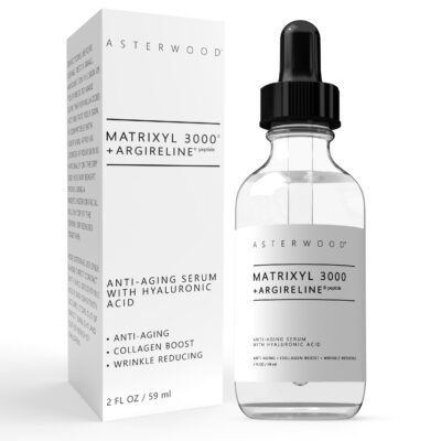 ASTERWOOD Matrixyl 3000 + Argireline Serum with Hyaluronic Acid - Anti-Aging and Anti-Wrinkle - Peptides Serum For Face, 59ml/2 oz