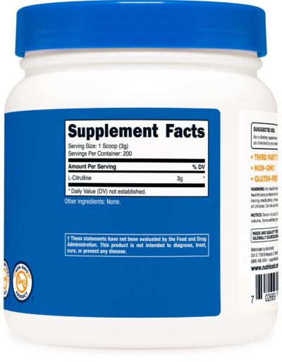 Nutricost Pure L-Citrulline (Base) Powder (600 Grams) - Image 5