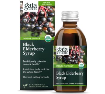 Gaia Herbs Black Elderberry (Sambucus Nigra) Syrup-Immune Support Supplement-Made with Organic Black Elderberries for Immune System Support-USDA Certified Organic Formula-5.4 Fl Oz (32-Day Supply)