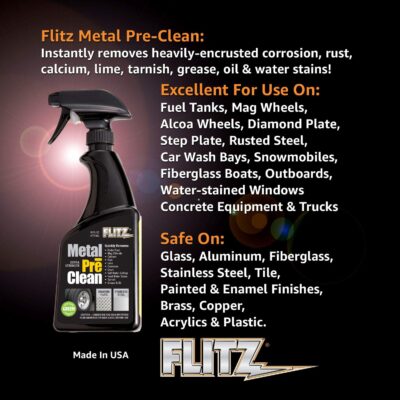 Flitz Metal Pre-Clean - All Metals Icluding Stainless Steel - 16oz Spray Bottle - Image 2