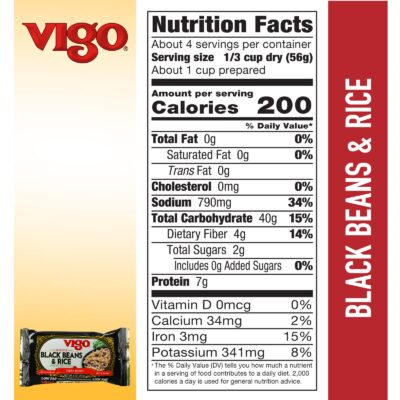 Vigo Authentic Black Beans & Rice, Low Fat, 8oz (Black Beans & Rice, Pack of 12) - Image 2