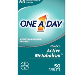 One A Day Women?s Active Metabolism Multivitamin, Supplement with Vitamin A, C, D, E and Zinc for Immune Health Support*, Iron, Calcium, Folic Acid & more, 50 Count