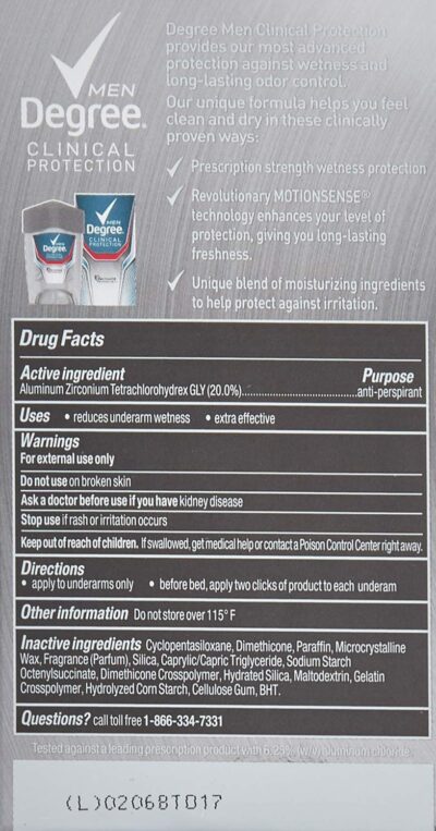 DEGREE Men Clinical Protection Sport Strength Antiperspirant & Deodorant, 1.7 Ounce, Pack of 3 (Packaging may vary) - Image 2