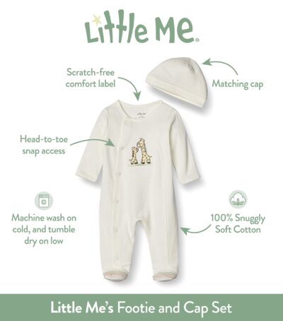 Little Me Baby Toile Footie with Hat, Puppy, 6 Months - Image 2