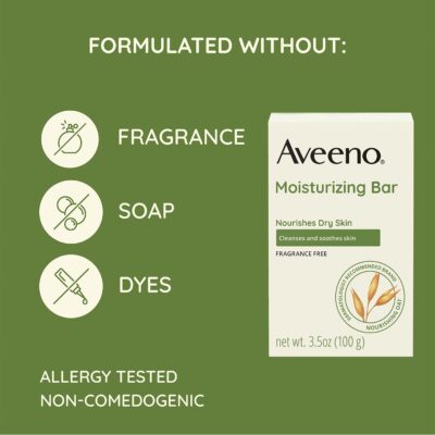 Aveeno Gentle Moisturizing Face Cleansing Bar, Daily Facial Cleanser Bar with Nourishing Oat for Dry Skin, Gently Cleanses & Soothes Skin, Non-Comedogenic & Fragrance-Free, 3.5 oz (Pack Of 8) - Image 5