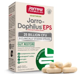 Jarrow Formulas Jarro-Dophilus EPS Gut Restore Probiotics 25 Billion CFU With 8 Clinically-Studied Strains, Dietary Supplement for Intestinal and Immune Support, 60 Veggie Capsules, 60 Day Supply