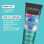 John Frieda Volume Lift Lightweight Conditioner for Natural Fullness, 8.45 Ounces, Safe for Colour-Treated Hair, Volumizing Conditioner for Fine or Flat Hair - Image 3