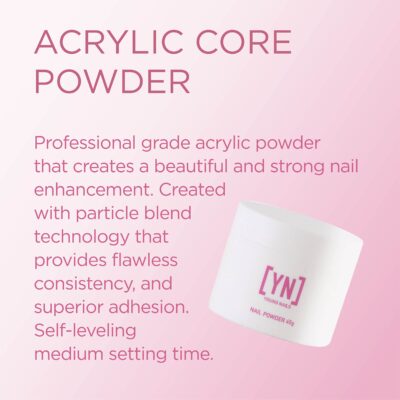 Young Nails Acrylic Core Powder - Self-Leveling Acrylic Nail Powder, Clear Nude Pink White Acrylic Powder for Nail Extenstion, Professional Grade, Superior Adhesion, Color - Natural, 45g - Image 2