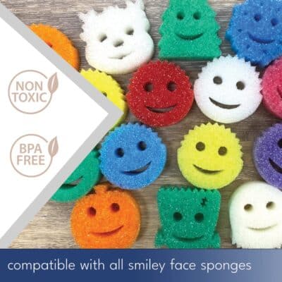 Storage Theory Suction Cup Sponge Holder - Kitchen Sink Organizer for Smiley Face Sponges (White, 1 Pack) - Kitchen Scrubber Holder - Image 8