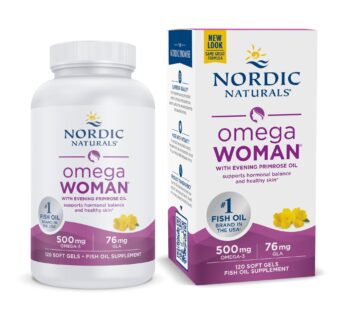 Nordic Naturals Omega Woman, Lemon – 120 Soft Gels – 500 mg Omega-3 + 800 mg Evening Primrose Oil – Healthy Skin, Hormonal Balance, Optimal Wellness – Non-GMO – 60 Servings