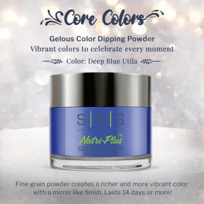 SNS Nail Dip Powder, Gelous Color Dipping Powder - Deep Blue Utila (Blue) - Long-Lasting Dip Nail Color Lasts 14 Days - Low-Odor & No UV Lamp Required - 1oz - Image 2