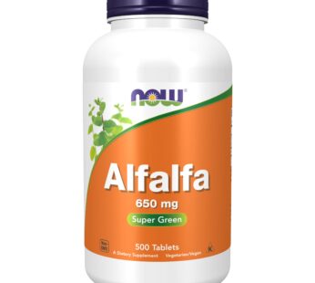 NOW Supplements, Alfalfa 650 mg source of Vitamin K, Green Superfoods, 500 Tablets