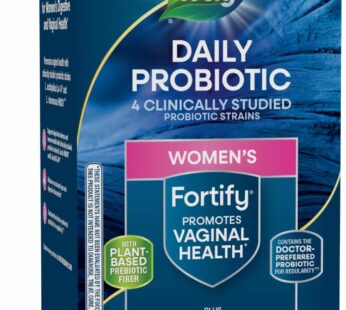 Nature’s Way Fortify Daily Probiotic for Women, 30 Billion Live Cultures, 10 Strains, Prebiotics, Supports Digestive & Immune Health*, No Refrigeration Required, 30 Capsules (Packaging May Vary)